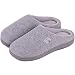 HomeIdeas Women's Classic Memory Foam Plush House Slippers, Lightweight and Anti-slip (Large / 9-10 B(M) US, Gray)