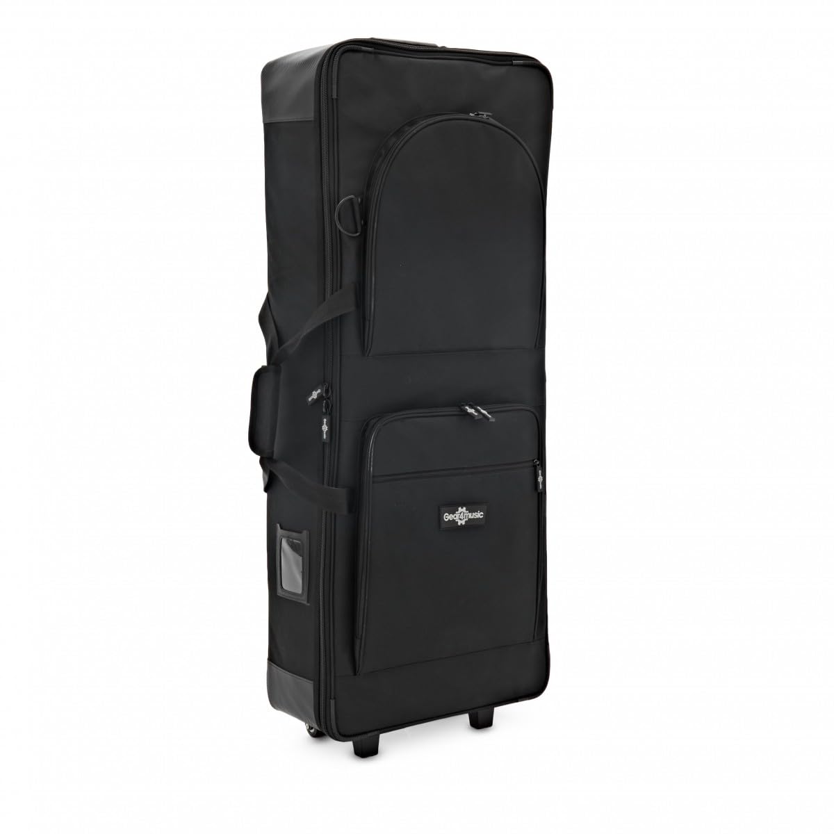 Estuche de Teclado 61 Teclas con Ruedas de Gear4music | Ruedas para un Transporte Fácil, Acolchado Reforzado 20mm, Tres Grandes Bolsillos de Accesorios