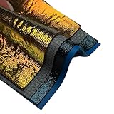 Holographic Laser Cut Leather for Jewelry 4 Gray-Blue Lambskin Hide Sheets for Crafts 5x5In/ 12x12cm