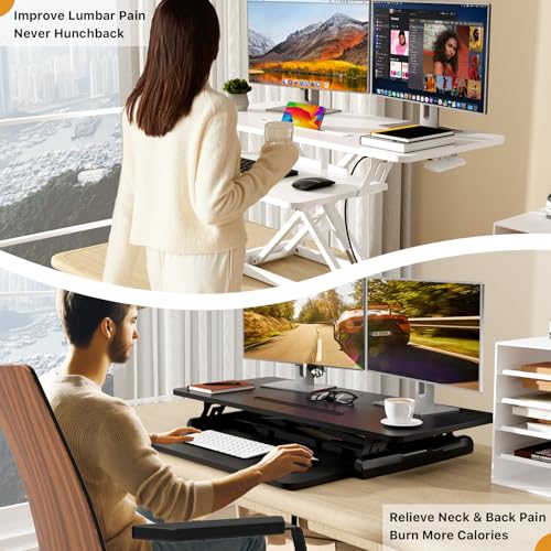 Image of JOY worker 35 inch Standing Desk Converter, Height Adjustable Stand Up Riser
