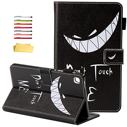 UUcovers for Samsung Galaxy Tab A7 Lite 8.7 inch 2021 Case Model SM-T225/T220 with Pencil Holder Pockets Multi-Angle Stand, Magnetic PU Leather Shockproof TPU Back Folio Cover, Don't Touch Me Teeth