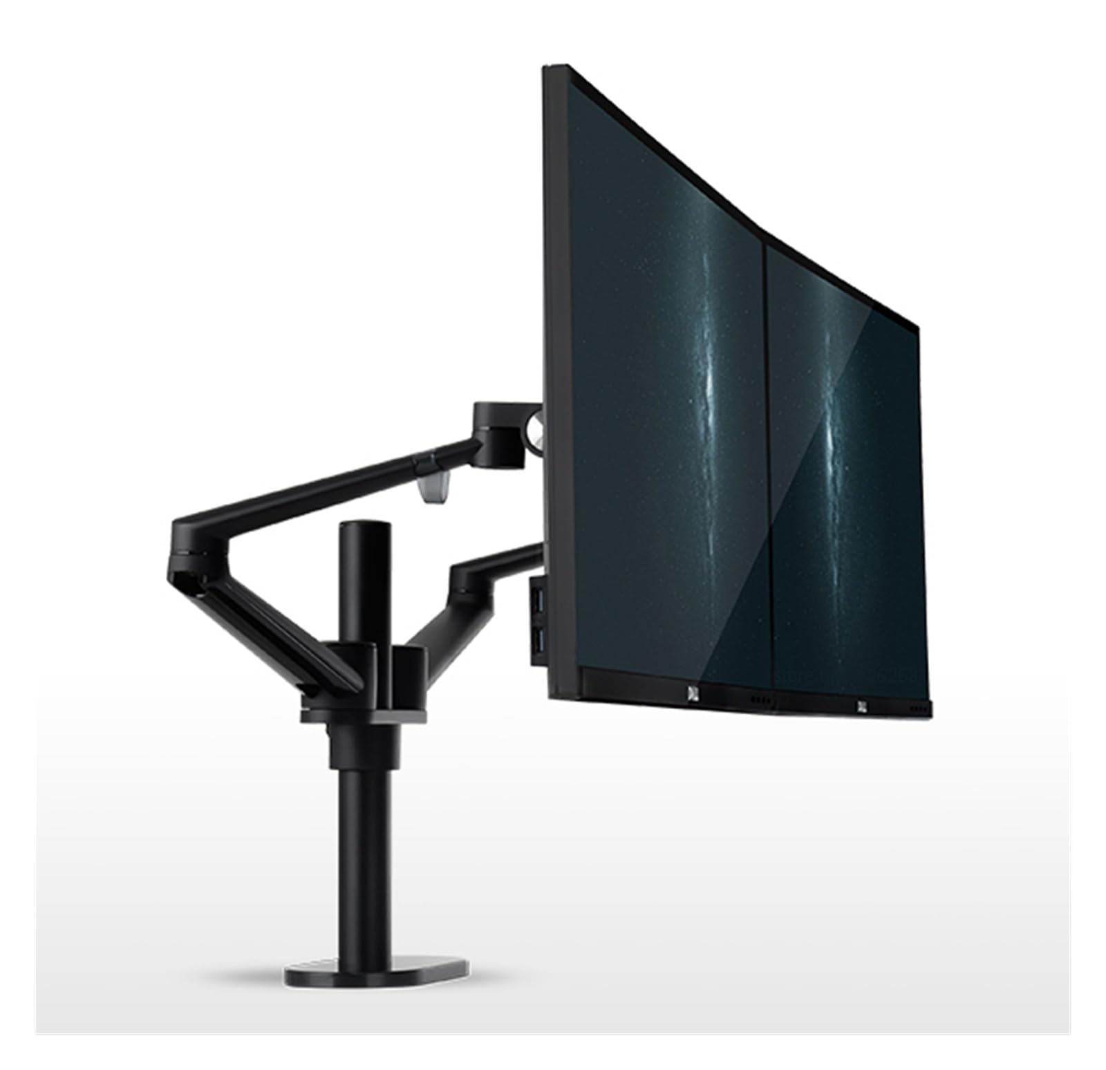 Support de moniteur double écran OL-2 pour un bureau de télétravail épuré