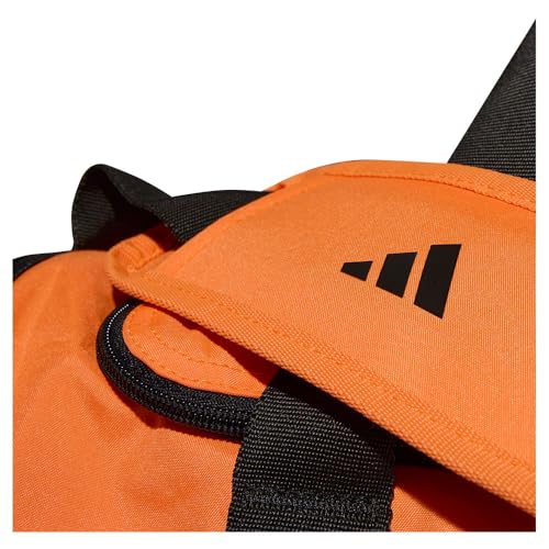 Image of adidas Unisex Essentials Linear Duffel Bag, Pure Orange /Black, One Size