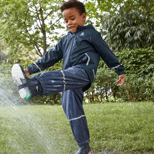 Teen Boys Girls Windbreaker Waterproof Fall Outdoor Hooded Light Fleece-Lined Zip Packable School Casual Coat3