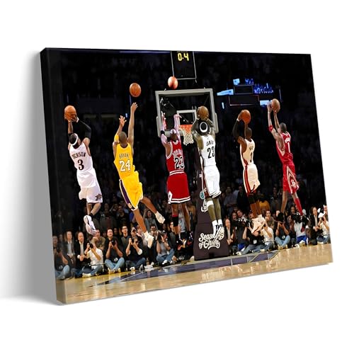 B.B.F MAKE Basketball Canvas Wall Art - Gallery Wrapped Motivational Sports Poster for Teen Boys Bedroom Decor HD Ready to Hang Pictures for Man Cave 11x14