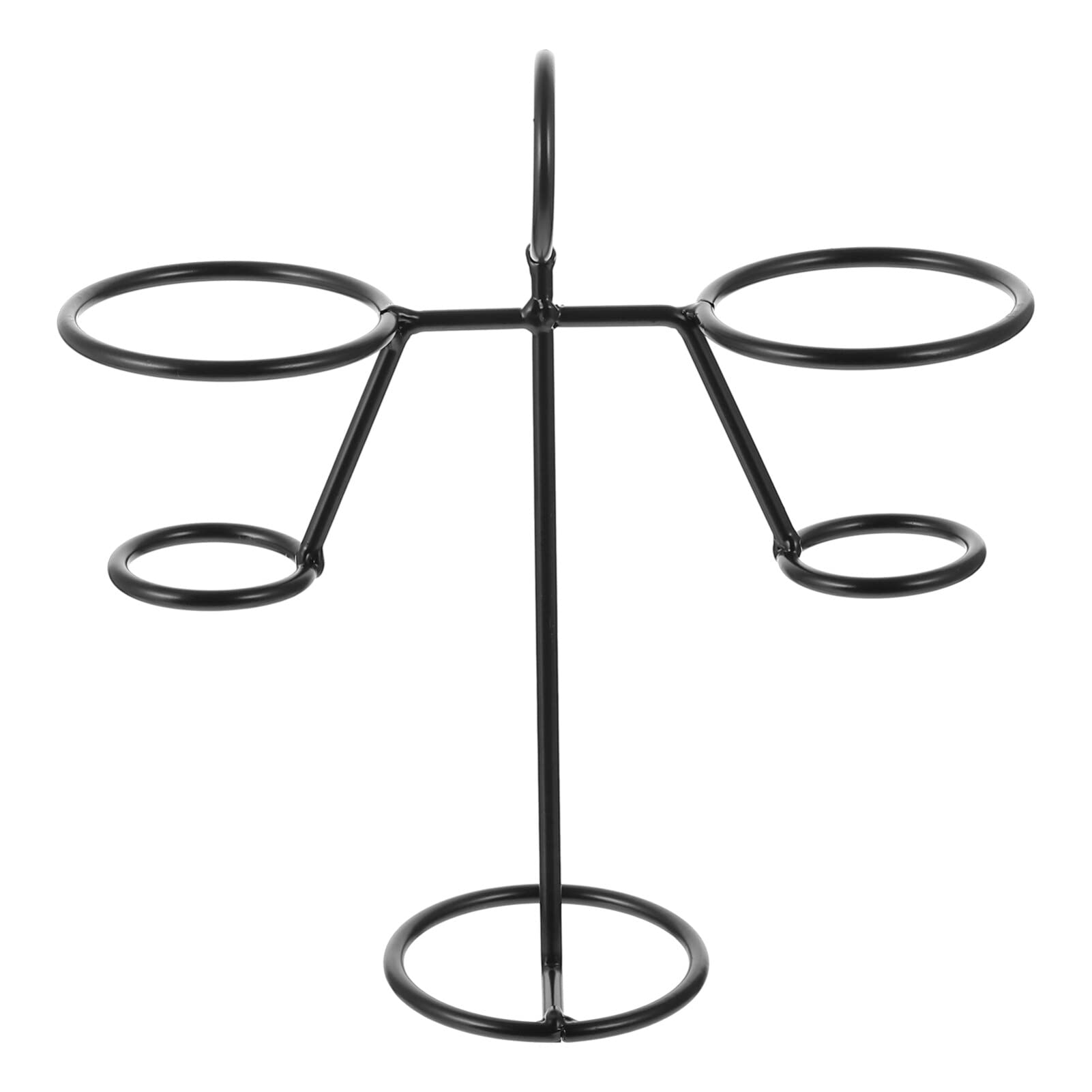 BESPORTBLE Black Iron Ice Cream Cone Holder Stand with Base 2 Holes to Display Snow Cones Sushi Hand Rolls Popcorn Candy French Fries Sweets Savory