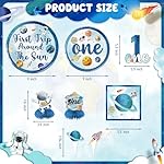 Cocomigo 190pcs First Trip Around The Sun Party Set, Budget-Friendly Disposable Tableware, 300gsm Durable Plates, Eco-Friendly Straws, HD Printed for First Birthday & Space Themed Parties - Image 4