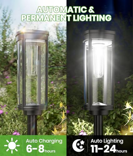 Image of BITPOTT Solar Garden Lights, 4 Pack, Cool White, IP65