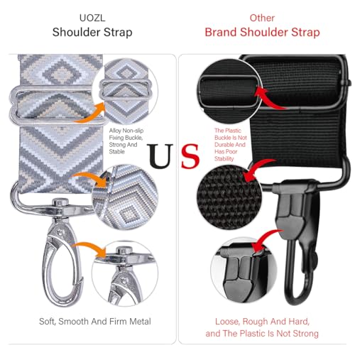 Image of 59 Inch Shoulder Straps, Soft with Ultra-Thick Fixed Shoulder Pad, Two Way Independently Adjustable Buckle Replacement Straps for Laptop Bag Messenger Bag Tool Bag Luggage,Grey Black