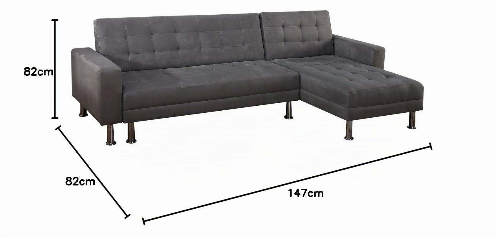 Sofá esquinero convertible y reversible Theo - 4 plazas - Gris