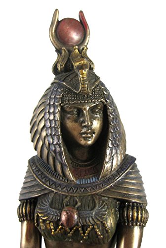 Estatua de Isis Egipcia Acabado Bronce 12 pulgadas miniatura 3