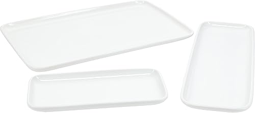 BIA Cordon Bleu Modulari - Juego de 2 platos rectangulares surtidos de porcelana, tamaño mediano (12 x 8 pulgadas), grande (12 x 3.75 pulgadas)
