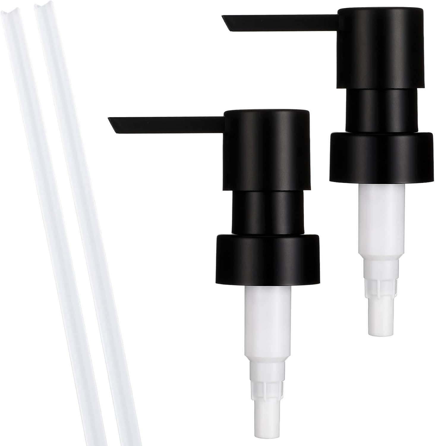 2 Pack Soap Dispenser Pump Replacement Top Dispenser Pumps Refill Dispensers Hand Soap Dispensers Jar Pump Lid for Lotion Glass Mouth Bottles, Black