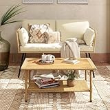 DWVO 2 Pieces Patio Furniture Set, All-Weather Wicker Rattan Loveseat with Thick Cushions & Table,...