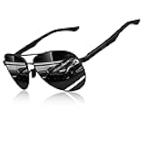 GA61 Premium Al-Mg Alloy Pilot Polarized Sunglasses UV400, Full Mirrored Spring Hinges Sun Glasses for Men Women Shades