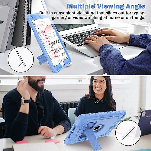 Image of ZoneFoker Case for iPad 9th /8th /7th Generation 2021 /2020 /2019(10.2 inch), Heavy Duty Military Grade Shockproof Rugged Protective 10.2 inch Cover with Built-in Stand for iPad 9 8 7 Gen (SkyBlue)