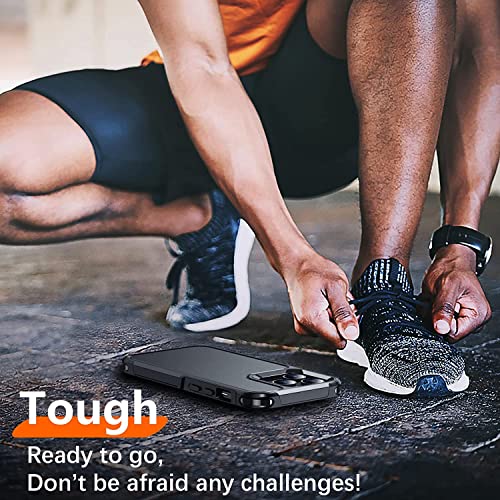 Red2Fire For Iphone 13 Pro Max Case, With 2X [Glass Screen Protector + Camera Lens Protector][12 Ft Military Dropproof] Rugged Heavy Duty Full-Body Shockproof Phone Case Cover 6.7 Inch - Black #TOP5