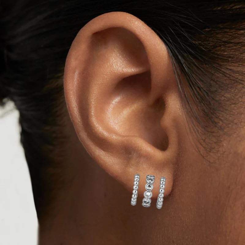 Image of Obidos 14K Gold Plated Illusion Stud Earrings for Women | Triple Huggie Hoop Earrings for One Hole| Trendy Simple Hypoallergenic Fashion Accessories Gold Jewelry Gifts for Womens