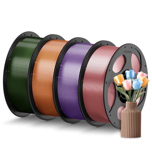 Image of ANYCUBIC PETG Filament 1.75mm Bundle, 3D Printer Filament, Dimensional Accuracy + /- 0.02mm, 1KG Reusable Spool, 4KG Translucent Brown + Trans-Pink + Translucent Olive + Translucent Purple