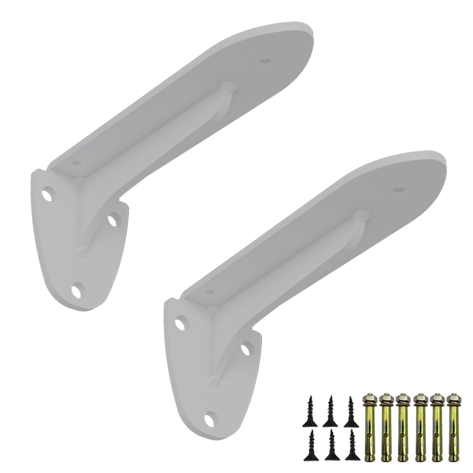 staffe per mensole Resistenti,Supporti angolari a 90 Gradi in Metallo per mensole,staffe di Supporto per mensole galleggianti a Parete per Soggiorno e Garage,con Viti,Bianche (20 cm (7,