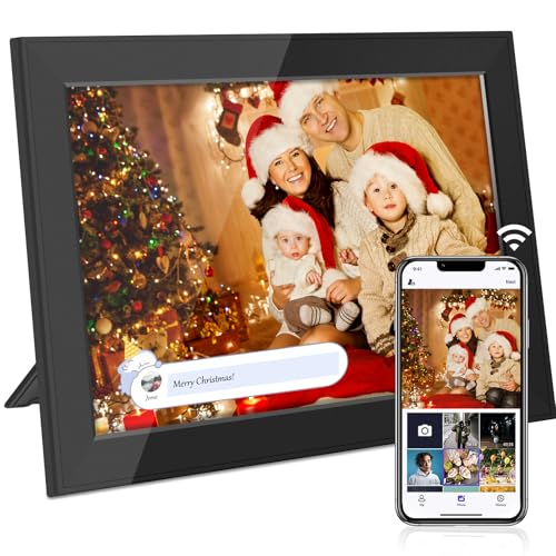 WiFi Digital Picture Frame,10.1inch 1280×800 HD IPS Touch Screen Auto-Rotate, Easy to Use, Share Photos and Videos via Free App,for Christmas