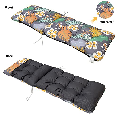 Chaise Lounge Chair Cushions, 65Inches Indoor Outdoor Patio High Seat Back Chair Cushion, Thick Padded Comfortable Reclining Lounge Portable Chair Cushion (Flower) #TOP2