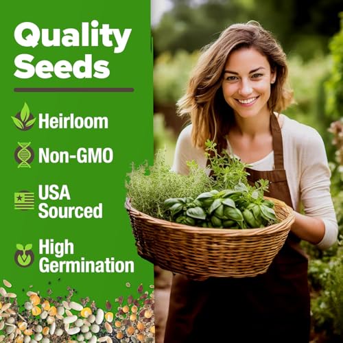 Image of HOME GROWN 6 Herb Seeds for Planting 2,650+ Non-GMO Heirloom Seeds | Extra Large Variety Pack Herb Kit - Indoor Outdoor & Hydroponic | Culinary Seed Set | Grow Your Own Herbs | Gift for Beginners