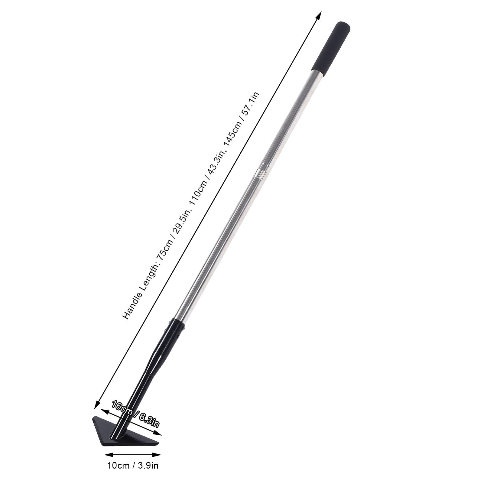 Azada de Deshierbe Triangular Azada de Jardín Triangular de Acero Al Carbono con Ajustable de Acero Inoxidable Cabeza Afilada para Desmalezar Cultivar Plantar Herramienta