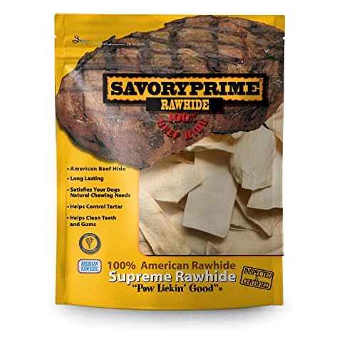 Savory Prime 459 Rawhide Chips Natural 2"x6" Bag Dog Treats, 1lb Cover