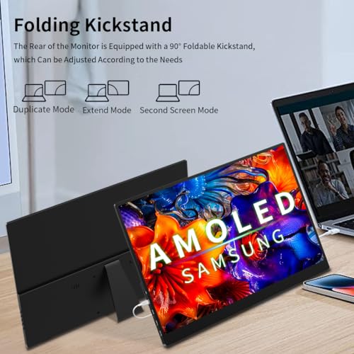Image of 16 inch 4k OLED Touchscreen Portable Monitor, 3840 x 2400 100% P3 Portable Display MPP Stylus Pen Compatibility 1MS Eye Care PC Monitor for Laptop,Mac NUC Mini PC,VESA & Integrated Stand