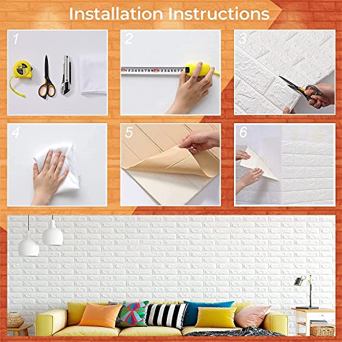 Image of KASHIVAL Self-Adhesive Waterproof PE Foam 3D Wall Panels Wallpaper Sticker for Bathroom, Living Room, Hotel and Home Decoration (70 x 70cm, Appx. 5.3Sq Feet) (JD Black Flower)