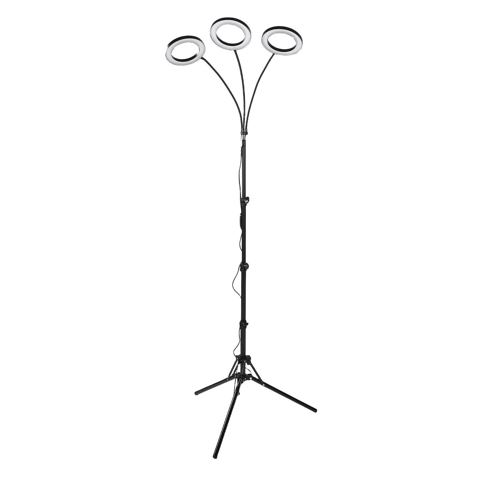 Dpofirs Wachstumslichter für Zimmerpflanzen, 108 LEDs, Vollspektrum-Pflanzenwachstumslicht mit 3/9/12-Stunden-Timer, 6 Helligkeitsstufen, (EU-Stecker, 3 Köpfe, 28 W, 3 A-Adapter verwenden)