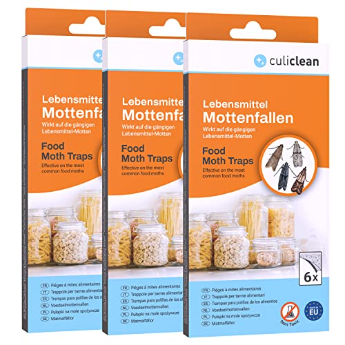 Preisvergleich Produktbild culiclean 3x6=18 Mottenfalle, Lebensmittelmotten anzeigen, Lebensmittelmottenfalle, Küchenmottenfalle Klebefallen statt Schlupfwespen, Motten Küche Küchenmotten Mottenmittel