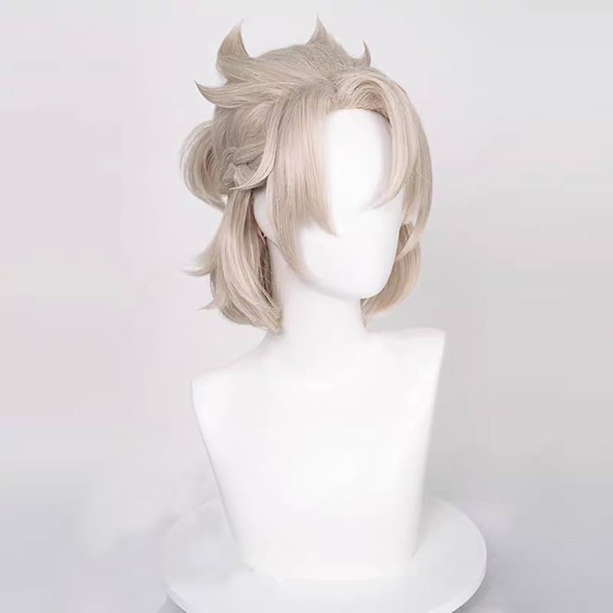 Amazon.co.jp: COS原神げんしんアルベドかつら 淡い金髪 サイド