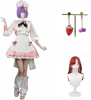 Amazon.co.jp: [CAIQISS] 早乙女ベリー コスプレ衣装+帽+耳飾り+