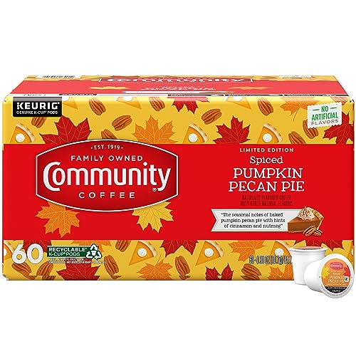 Image of Community Coffee K-Cup Coffee Pods, Spiced Pumpkin Pecan Pie, Naturally Flavored Coffee for Keurig Coffee Makers, 100% Arabica, Limited Edition, 60 Count (Pack of 1)