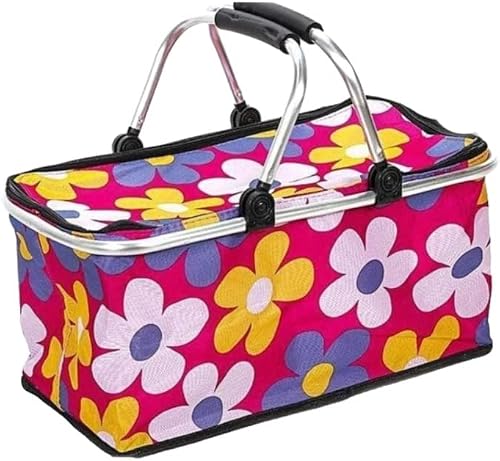 Collapsible Picnic Basket - Pink