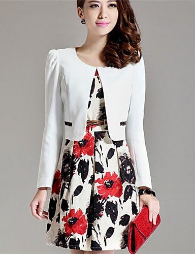 De impresión flores de hjl-women Chaleco Slim vestidos (Blazer \u0026 vestido)  blue-2xl Talla:blue-2xl : Amazon.es: Ropa