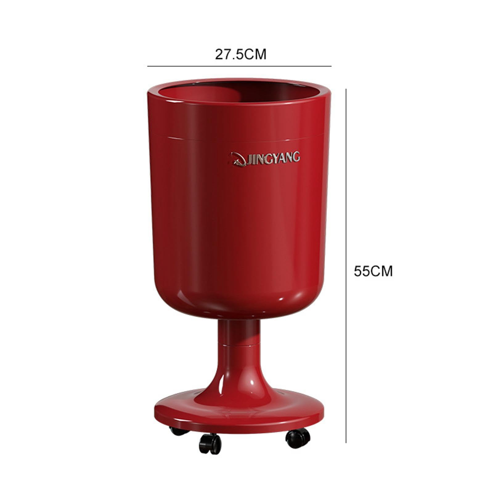 Cubo de Basura con Ruedas, Contenedor de Residuos, Cubo de Basura para Cocina, Baño Y Oficina, Rojo, Individual