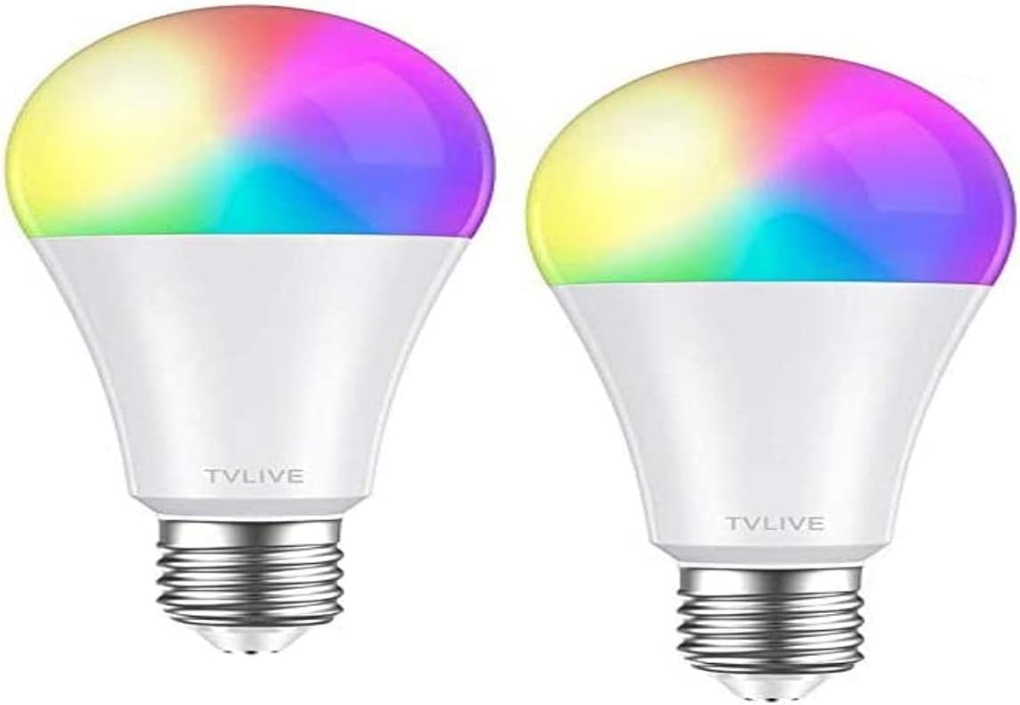 TVLIVE Bombilla LED Inteligente WiFi, 2 Pack 10W E27 Bomb...