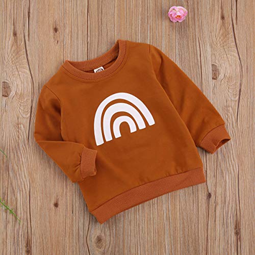 One Opening 1-6T Toddler Baby Boy Girl Pullover Sweatshirts Best Brother Sister Hoodies Shirts Girls Boys Fall Winter Clothes Outfits (Rainbow Brown, 5T-6T) #TOP6