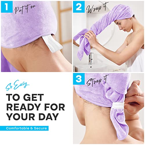 Luxe Beauty Microfiber Hair Towel Wrap – Absorbent Microfiber Hair Towels For Women Long Hair - Hair Drying Towels Microfiber Towel For Hair Wrap For Long Hair -Perfect Curly Hair Towel For Plopping #TOP4