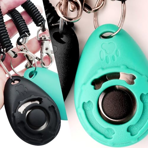 HoAoOo Pet Training Clicker mit Handschlaufe - Hundetraining Clicker (Neu Rot + Blaugrün)