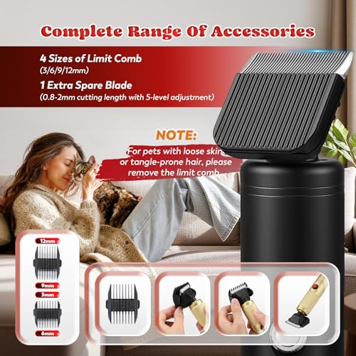 Tondeuse pour chien contre les nœuds difficiles avec lame céramique 300W