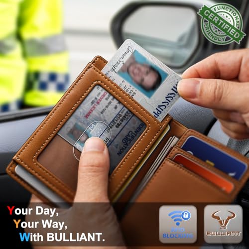 Image of BULLIANT Slim Wallet For Men 12Cards,Magnetic Flip Build-in Money Clip Airtag Compatible-RFID Blocking