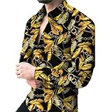 Men Casual Shirt Loose Digital Print Men Longsleeve Shirt Fashion All-Match Reverse Men Shirtklassisch Comfortable Men Shirts B-06 M