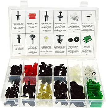 Swordfish 60400 340-Piece Universal Auto Body Retainer Fastener Clip Assortment - Nylon, Black-730915