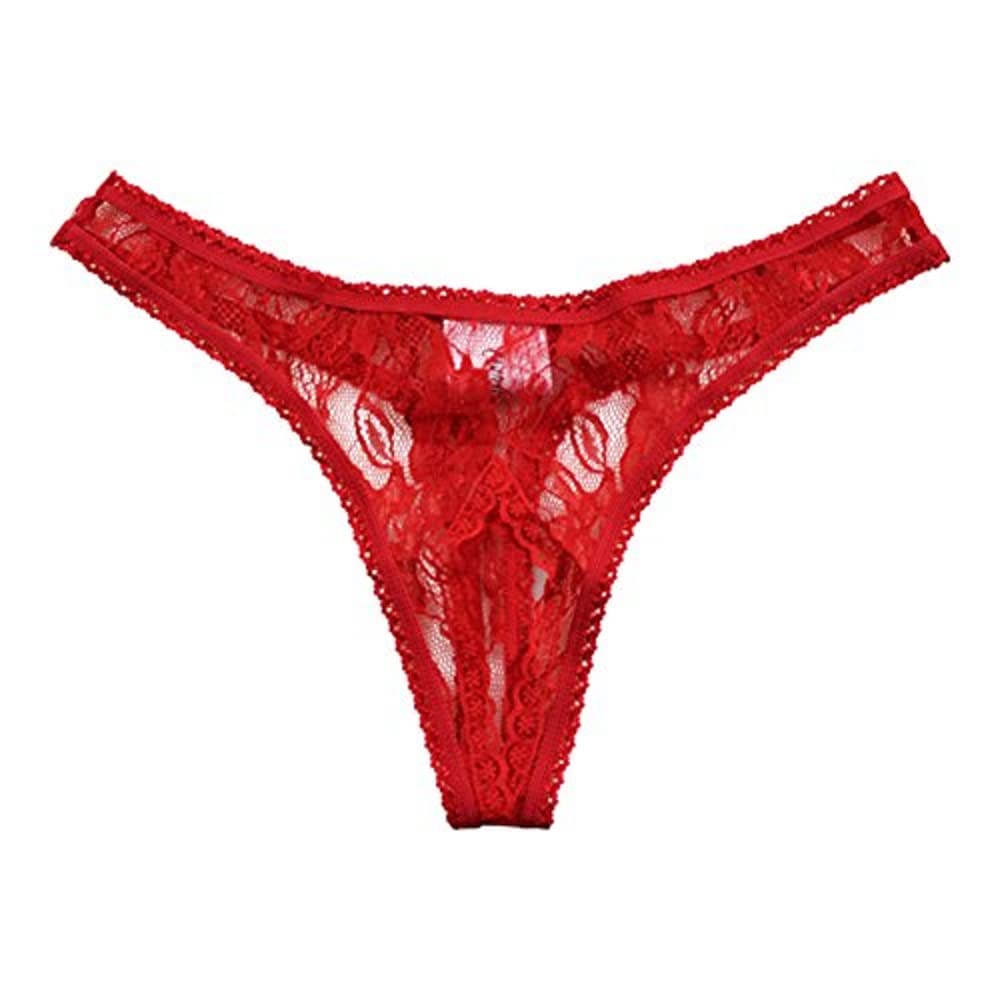 Cottelli Collection X-Large Red Lace String with Open Crotch