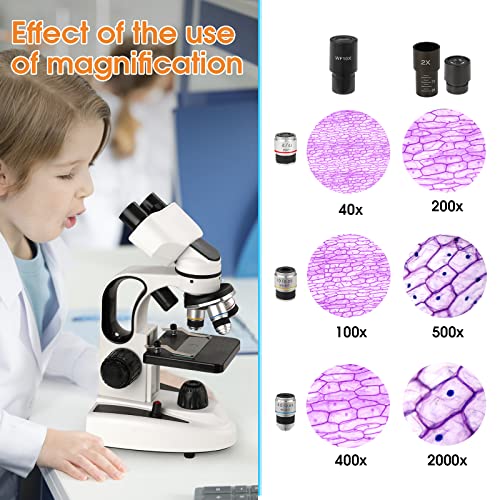 Sedumic 202306010920 Compound Binocular Microscope 40X-2000X Led Lighting For Kids Students Adults School Laboratory Home Education thumb #1