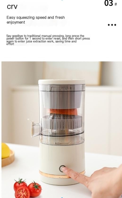Automatic separation juicer, electric lemon juice, portable rechargeable juicer with USB cable, mini multifunctional fruit squeezer, fully automatic operation (red,7.4V)